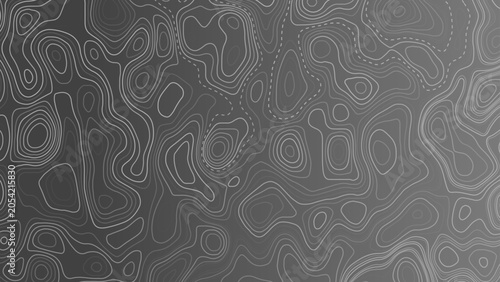 Abstract Topographic Map Contour Lines Minimal Landscape Vector Background