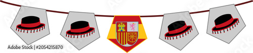 spanishthemed celebrations and decorations. Festive arrangements, party decorations, cultural events, spanish fiestas, hat shops.