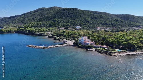Beautiful mediterranean landscape at Punta Licosa, near Castellabate in the Cilento region. Province of Salerno, Campania, Italy.