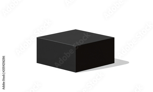 sleek black pedestal standing alone minimalist white background soft diffused studio lighting shot directly flat