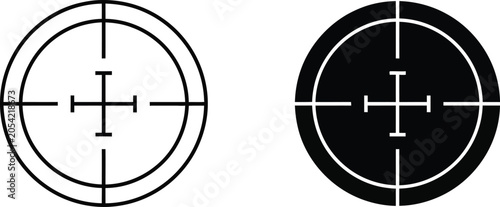 Fotografija Crosshair target with scope reticle designs