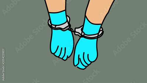 Bilde på lerret Doctor's arrest, color vector illustration
