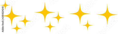 Yellow sparkle star icon,