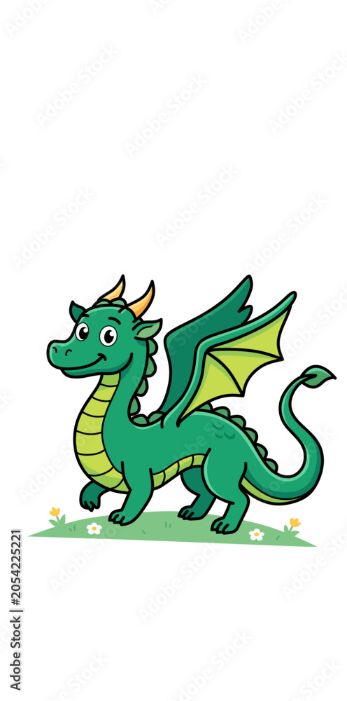 Naklejka premium green dragon vector