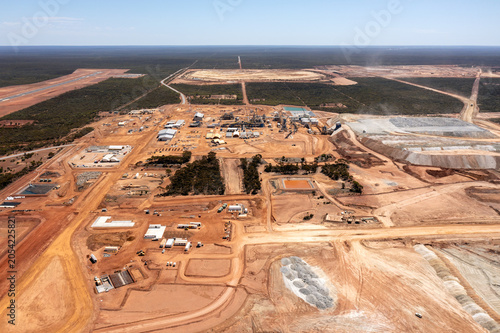production process in a Lithium Mine, Aerial View, Great Western Woodlands, Western Australia