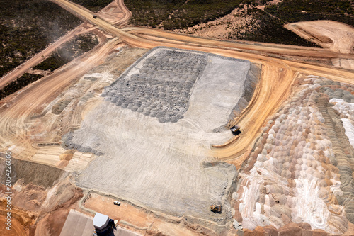 Mining truck in the mining area, Aerial View from Mining Area, Western Australia