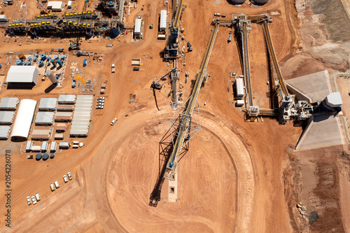 Aerial View of the production process in a Lithium Mine, Western Australia
