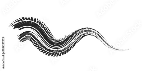 Bild auf Leinwand Tire track