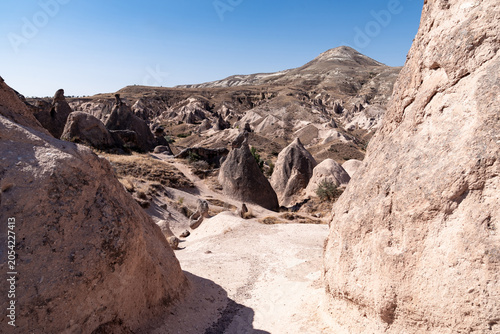 erosion in the Devrent Valley in Cappadocia on a summer day.