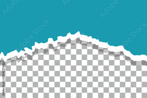 Snowy mountain peak with transparent checkered background