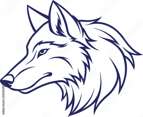 Minimalist Wolf Face Silhouette Vector Graphic