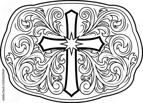 Photos Decorative Western Belt Buckle with Christian Cross