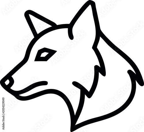 Minimalist Wolf Face Silhouette Vector Graphic