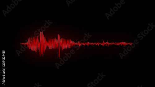 Obraz na plátně Black sound waves