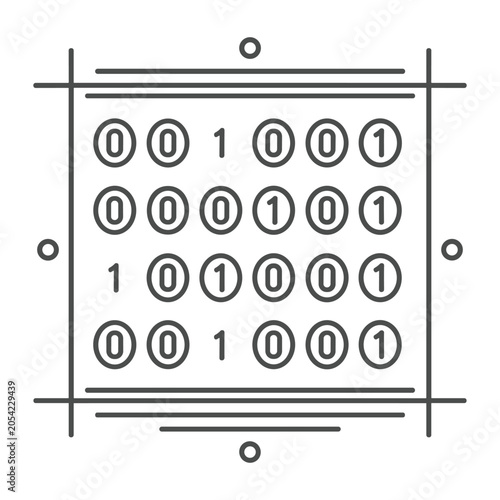 Canvas Print Digital binary data block icon for computer science and tech concepts