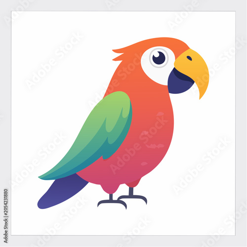 Cute cartoon parrot illustration