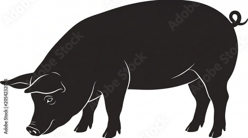 silhouette of a pig