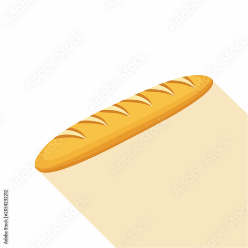 Stylized illustration of a golden-brown baguette with scoring marks