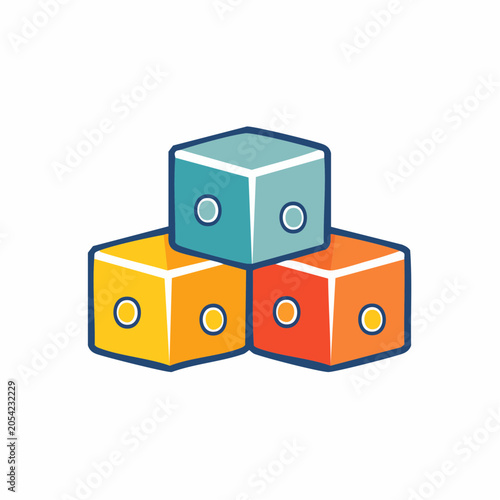 Stack of Colorful Toy Blocks