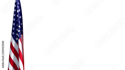 3D render of folded United States flag with stars and stripes, isolated on transparent background, patriotic decorative element for design, celebration, and digital artwork projects. png