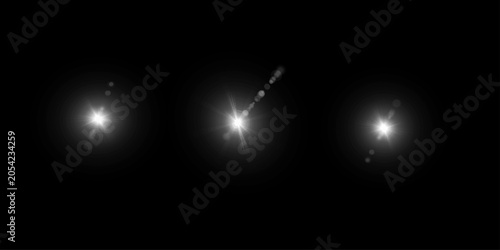 Schilderij op canvas This image captures two bright celestial objects emitting brilliant light in a vast, dark space