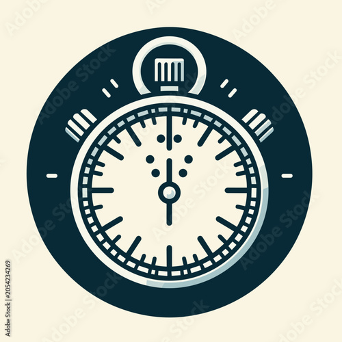 Stopwatch icon in minimalist style on a light background