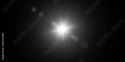 Schilderij op canvas This image captures two bright celestial objects emitting brilliant light in a vast, dark space