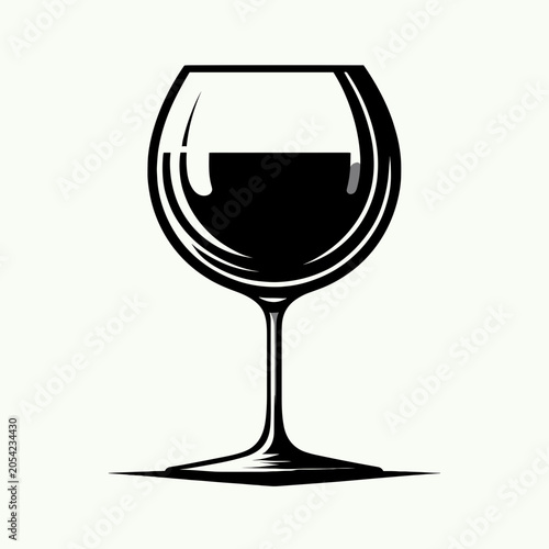 Wine glass silhouette on a light background for artistic purposes
