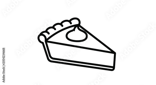 Canvastavla Slice of pie silhouette on transparent background