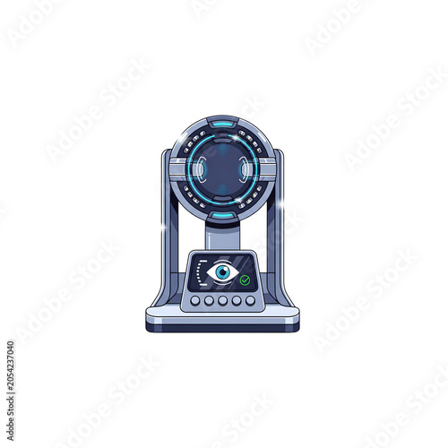 Retinal Scanner Device Transparent PNG, Eye Retina Scanning Equipment for Biometric Identification and Medical Diagnosis