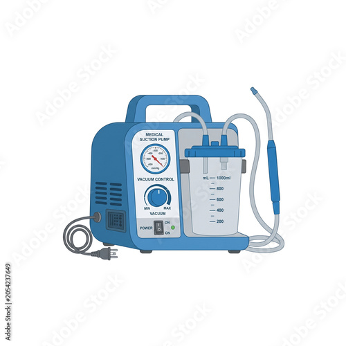 Portable Medical Suction Device PNG Transparent Background, Hospital Aspiration Equipment Flat Design Illustration