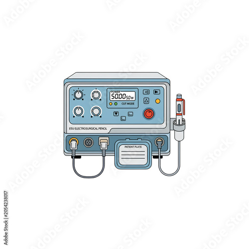 Electrosurgical Unit Machine Transparent PNG, Surgical Equipment for Cutting and Coagulation, Hospital Operating Device