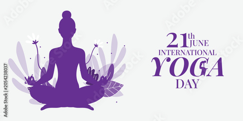 International Yoga Day Banner Design | 21 June Meditation and Wellness Illustration