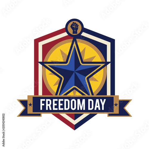 Geometric Juneteenth Freedom Heritage Badge