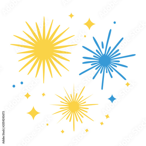 Yellow and Blue Burst Vector Illustration