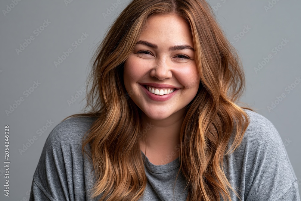 Fototapeta premium Confident plus - size woman smiling in natural light