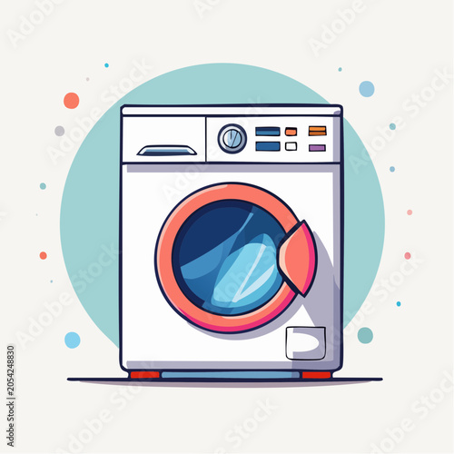 Cartoon Washing Machine Illustration