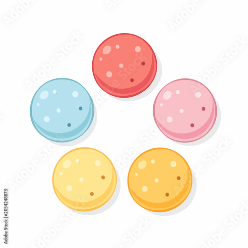 Colorful Round Candies Arranged in a Circle
