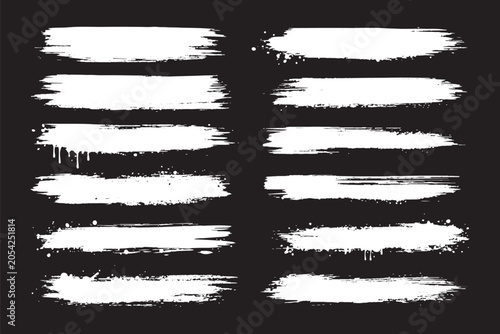 Картината върху платно Set of different grunge brush strokes