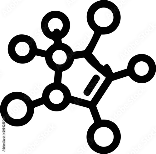 Abstract molecular structure icon, science and chemistry concept
