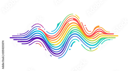 Tableau sur toile Vibrant multicolored wavy line design.