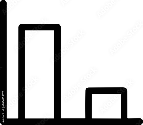 Simple Bar Chart Icon: Decline and Decrease