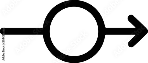 Abstract Symbol: Circle with Arrow, Directional Movement, Forward Motion, Simple Icon