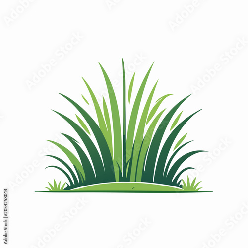 Stylized Green Grass Clump Illustration