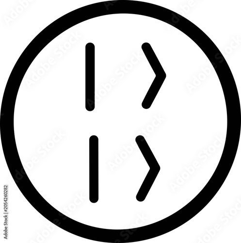 Foto Minimalist Black and White Icon: Abstract Binary Code Symbol in Circle