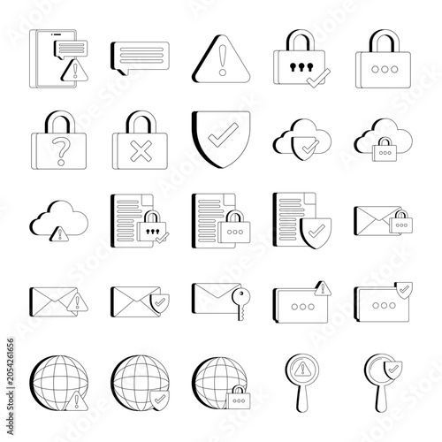 Network safety web elements pack with locks and shields

