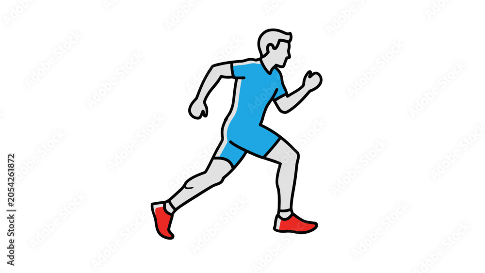 Obraz premium Man running in athletic wear outdoors.