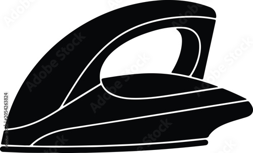 Quadro su tela Silhouette vector of a modern electric clothes pressing iron design