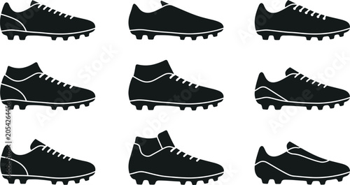 Bild auf Leinwand Black football cleats with white details