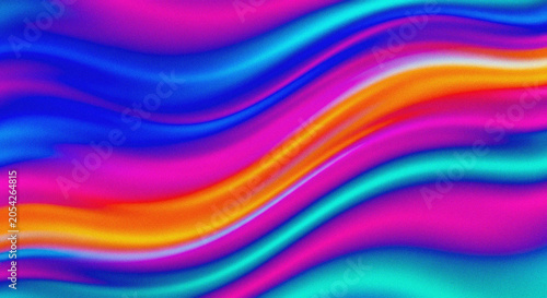 Tableau sur toile Vibrant Abstract Colorful Wavy Background with Fluid Gradient Lines